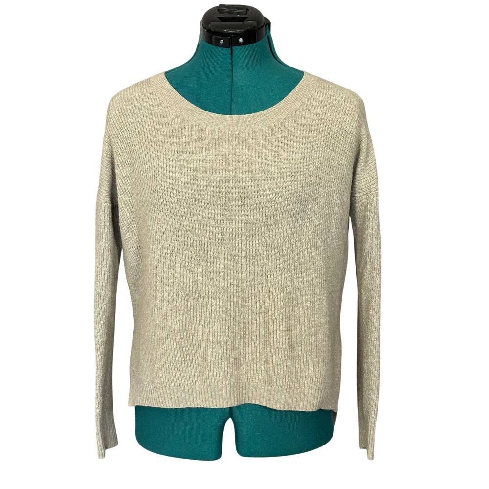 Madewell Merino Wool Alpaca Blend Ribbed Sweater Beige Oatmeal E5819 Womens‎ S